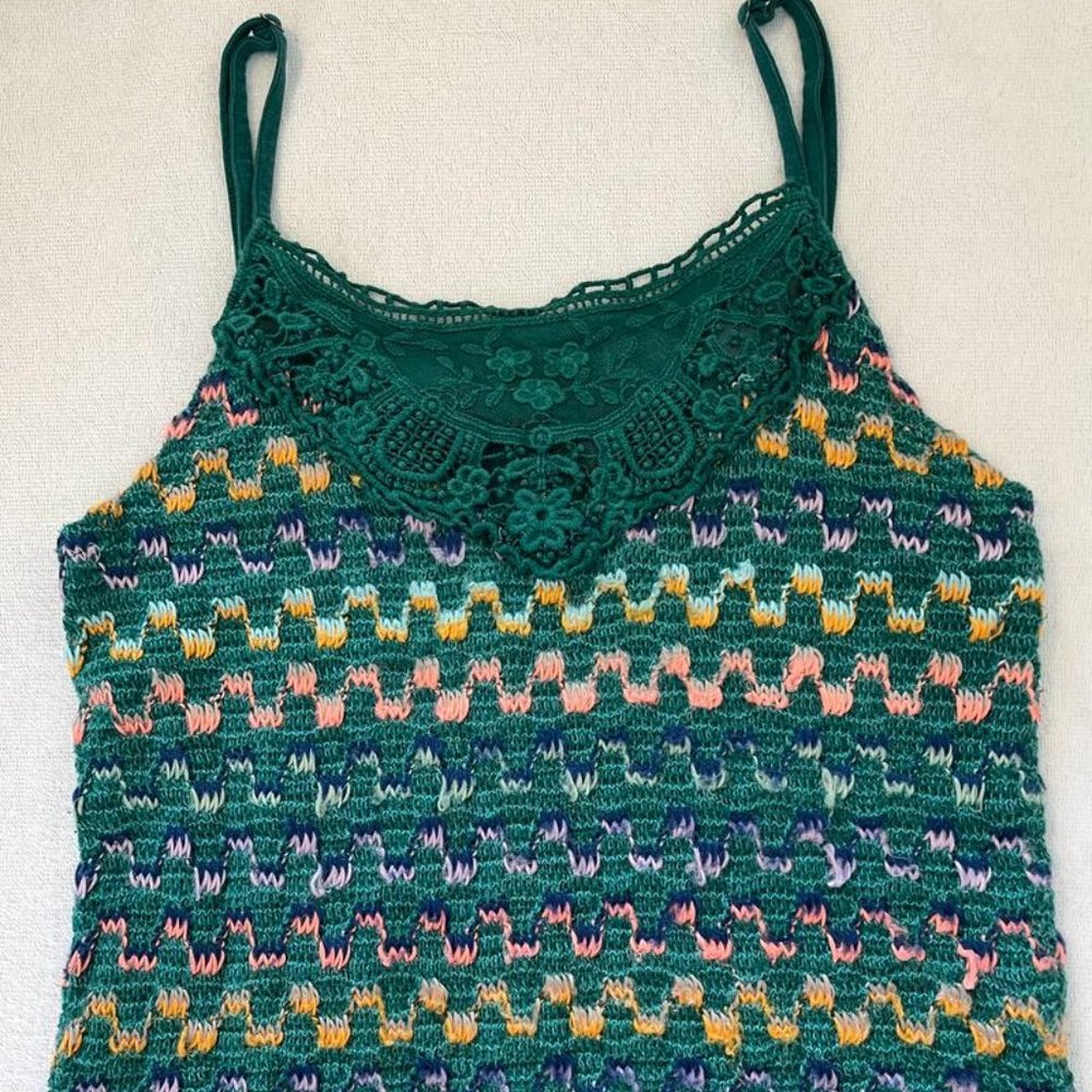 Free People Heartbeat Rochelle Jade (Turquoise) Knit Tank, Size S